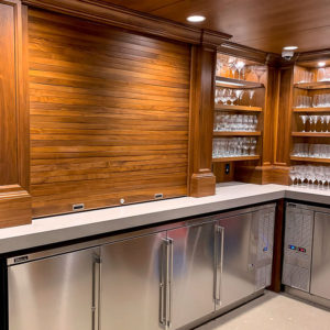 Overhead Coiling Shutter Doors Counter - Motorized Wood