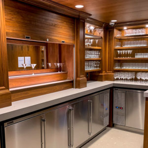 Overhead Coiling Shutter Doors Wood Counter