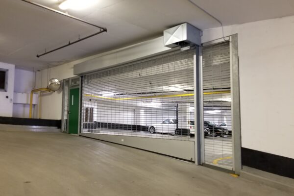 Overhead Coiling Door Sloped Bottom Bar - Parking Garage